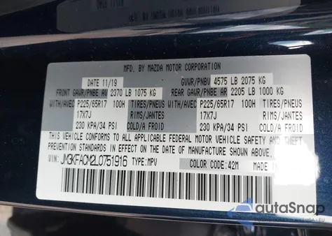 2020 Mazda Cx-5 Touring from USA, damaged, VIN JM3KFACM2L0751916